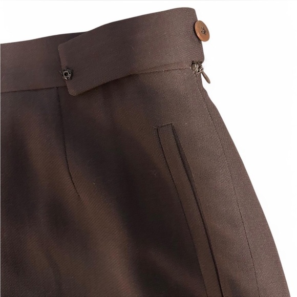 Vintage Giorgio Armani 100% Wool Black Pencil Skirt with Pockets - Picture 2 of 4